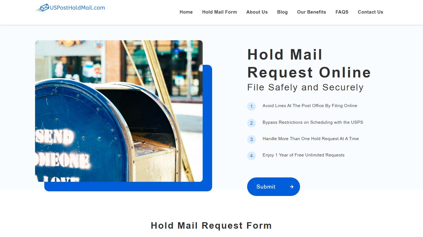 Hold Mail Request Form US Post Hold Mail